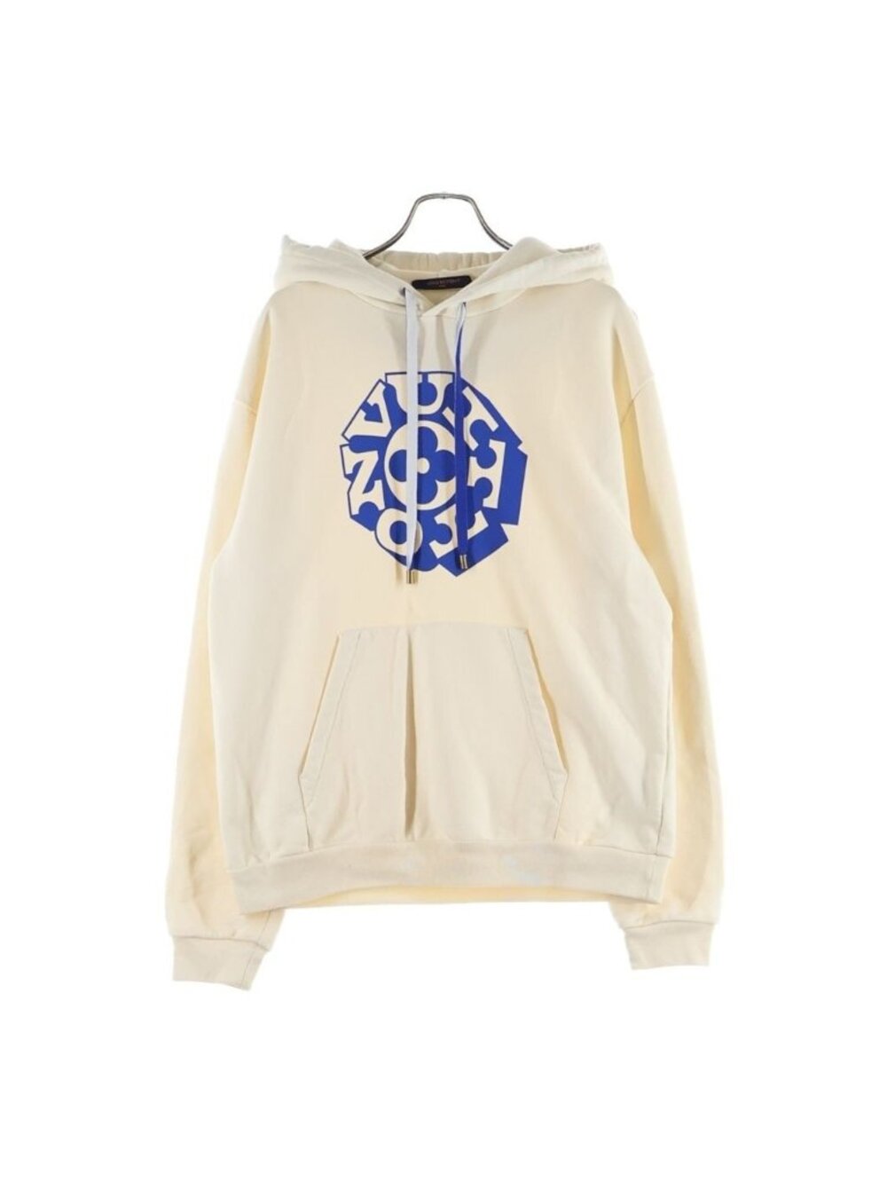 Louis Vuitton Logo Print Signature Pullover Hoodie Ivory